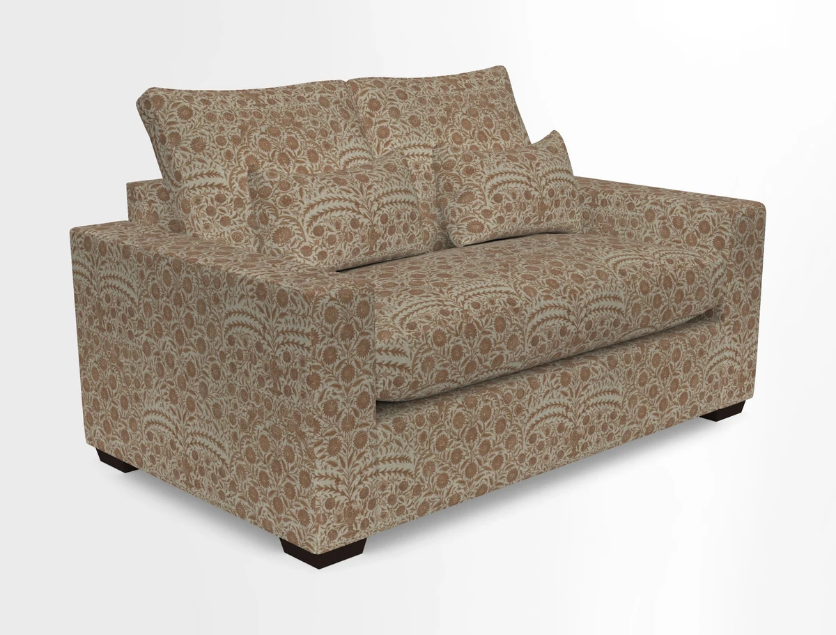 Linear 4 seater sofa in Harpers Bazaar Palette Studio Green with seat cushion in Linwood Romney Wool Forest