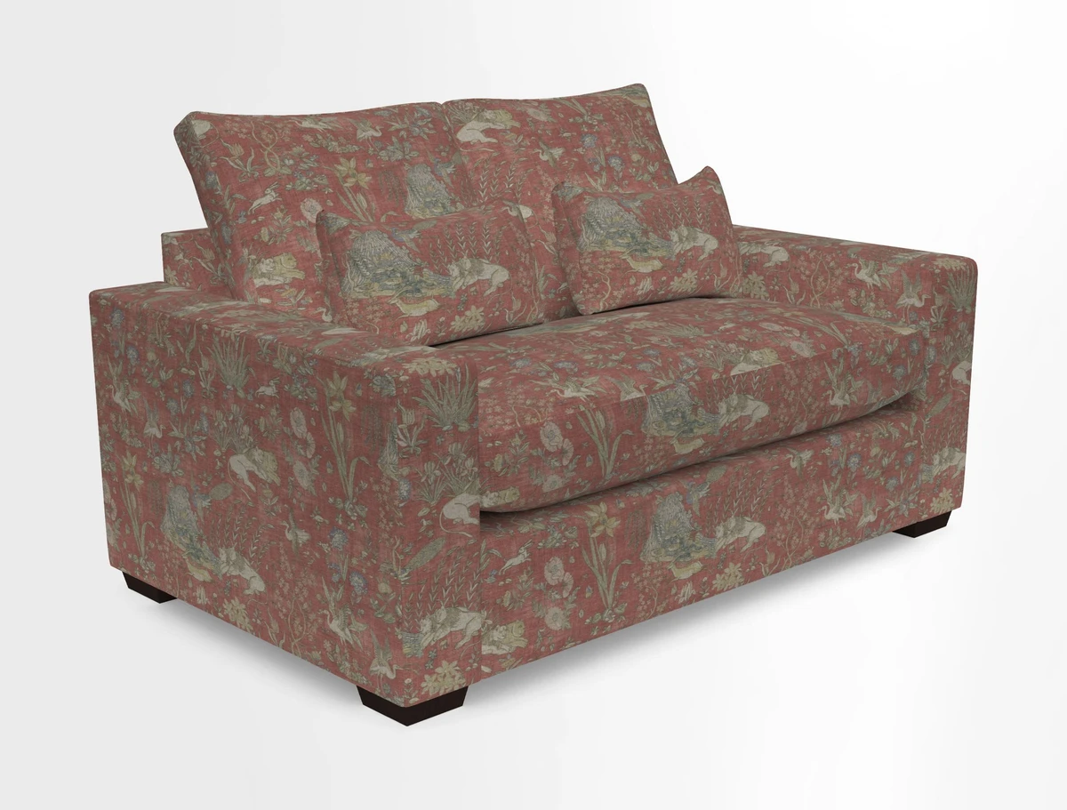 Linear 4 seater sofa in Harpers Bazaar Palette Studio Green with seat cushion in Linwood Romney Wool Forest