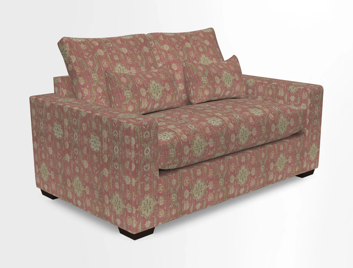 Linear 4 seater sofa in Harpers Bazaar Palette Studio Green with seat cushion in Linwood Romney Wool Forest