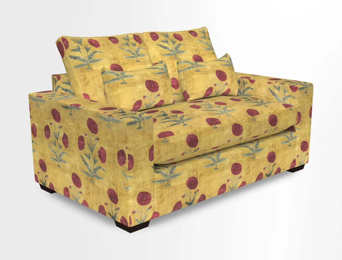Linear 4 seater sofa in Harpers Bazaar Palette Studio Green with seat cushion in Linwood Romney Wool Forest