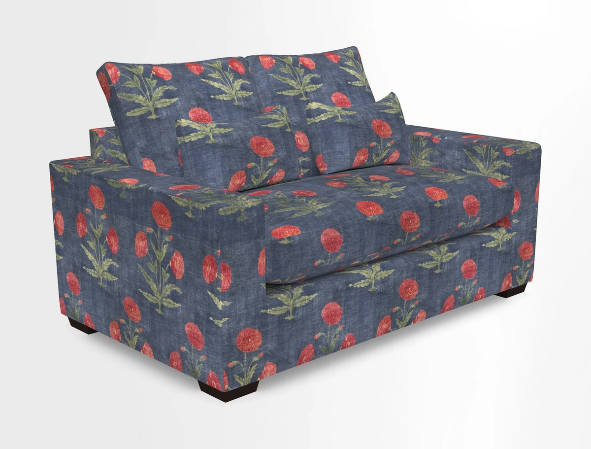 Linear 4 seater sofa in Harpers Bazaar Palette Studio Green with seat cushion in Linwood Romney Wool Forest