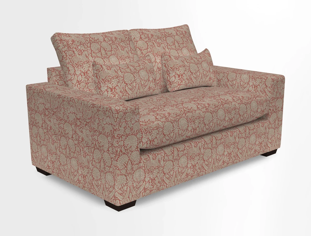 Linear 4 seater sofa in Harpers Bazaar Palette Studio Green with seat cushion in Linwood Romney Wool Forest