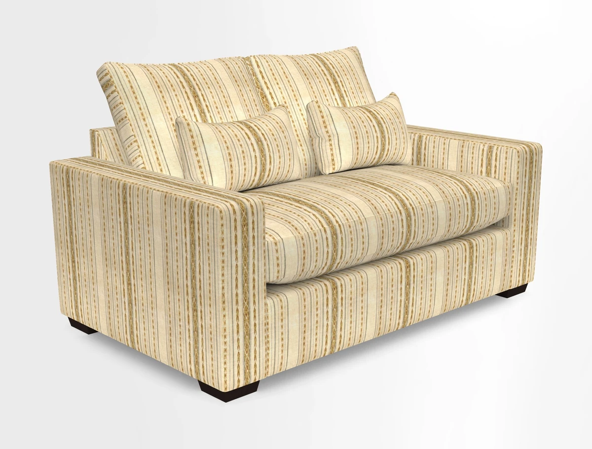 Linear 4 seater sofa in Harpers Bazaar Palette Studio Green with seat cushion in Linwood Romney Wool Forest
