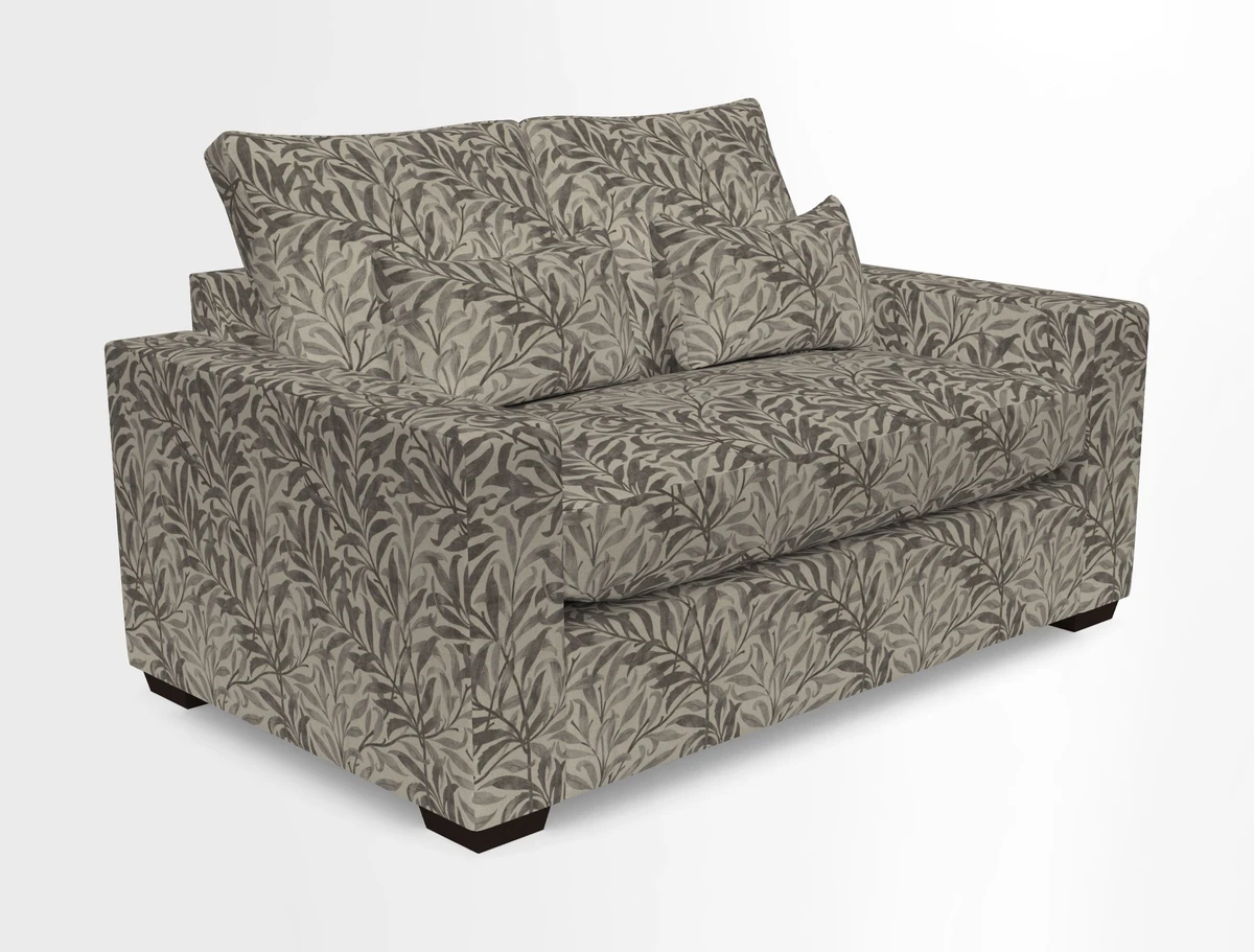 Linear 4 seater sofa in Harpers Bazaar Palette Studio Green with seat cushion in Linwood Romney Wool Forest