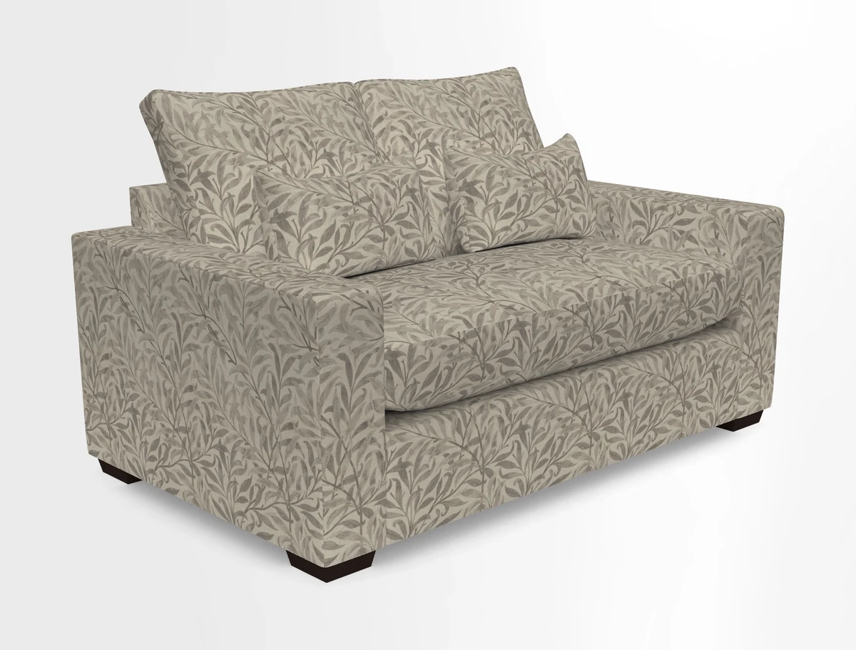 Linear 4 seater sofa in Harpers Bazaar Palette Studio Green with seat cushion in Linwood Romney Wool Forest