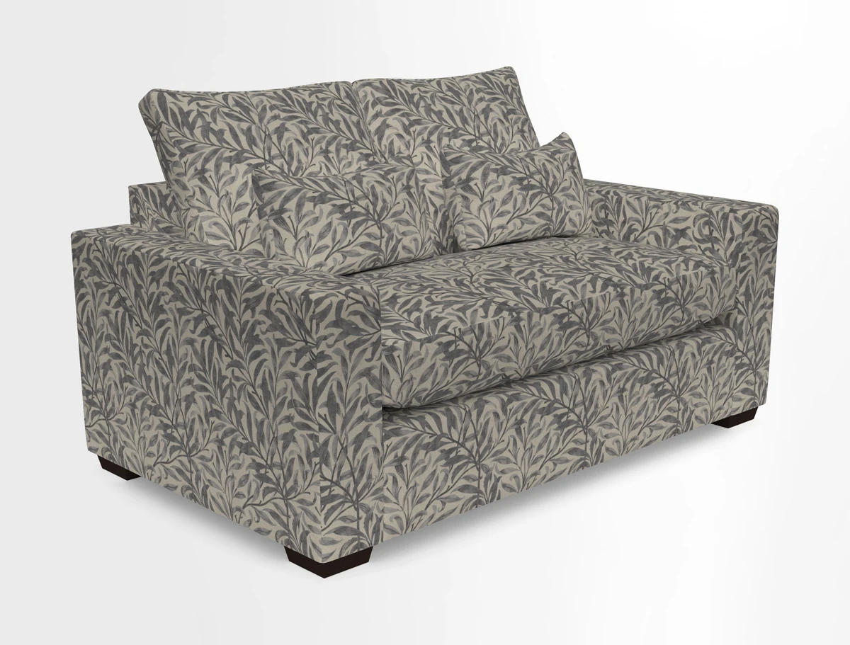 Linear 4 seater sofa in Harpers Bazaar Palette Studio Green with seat cushion in Linwood Romney Wool Forest
