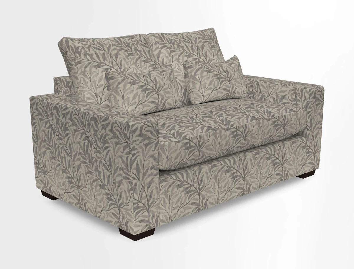 Linear 4 seater sofa in Harpers Bazaar Palette Studio Green with seat cushion in Linwood Romney Wool Forest