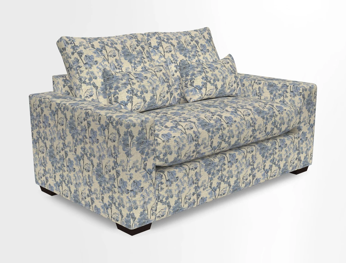 Linear 4 seater sofa in Harpers Bazaar Palette Studio Green with seat cushion in Linwood Romney Wool Forest
