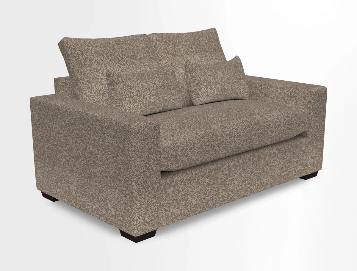 Linear 4 seater sofa in Harpers Bazaar Palette Studio Green with seat cushion in Linwood Romney Wool Forest