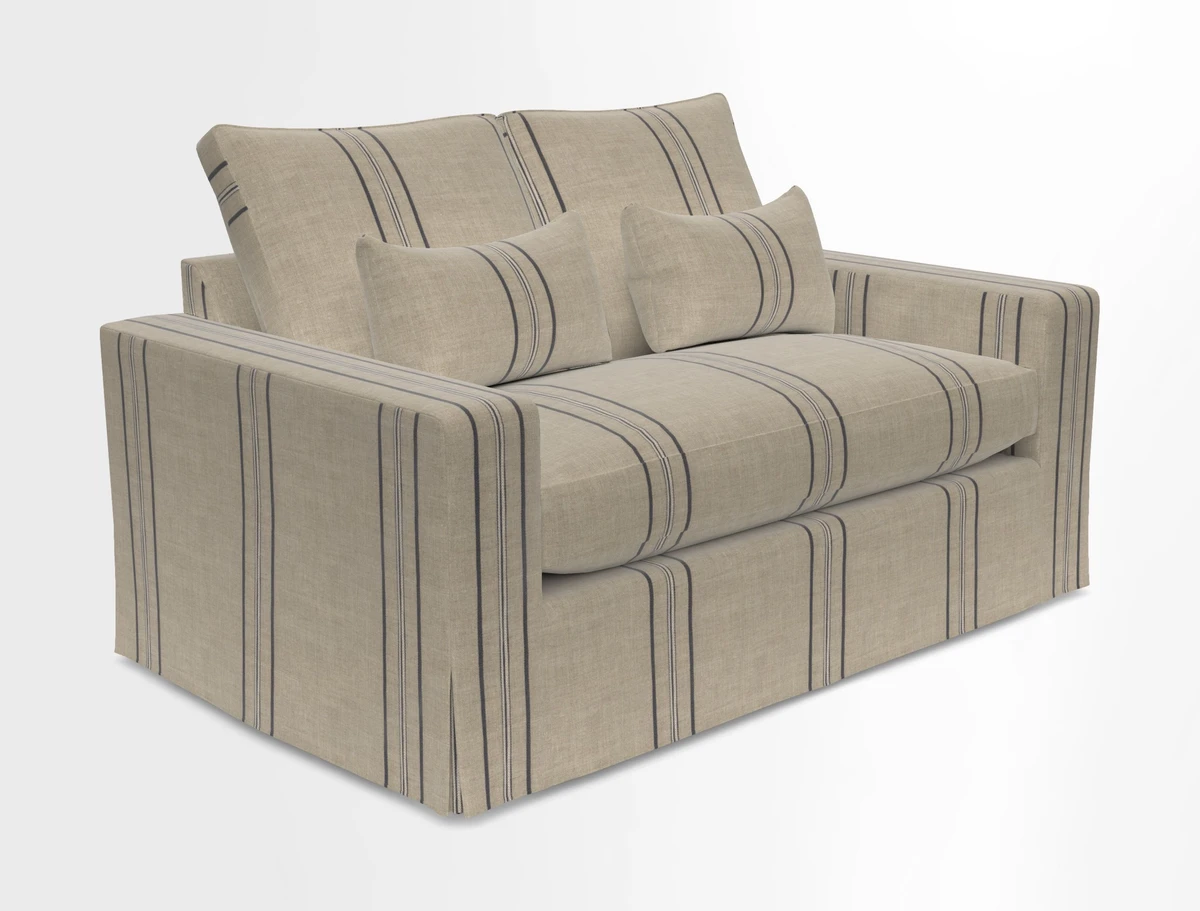 Linear 4 seater sofa in Harpers Bazaar Palette Studio Green with seat cushion in Linwood Romney Wool Forest