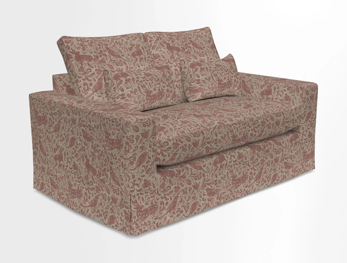 Linear 4 seater sofa in Harpers Bazaar Palette Studio Green with seat cushion in Linwood Romney Wool Forest