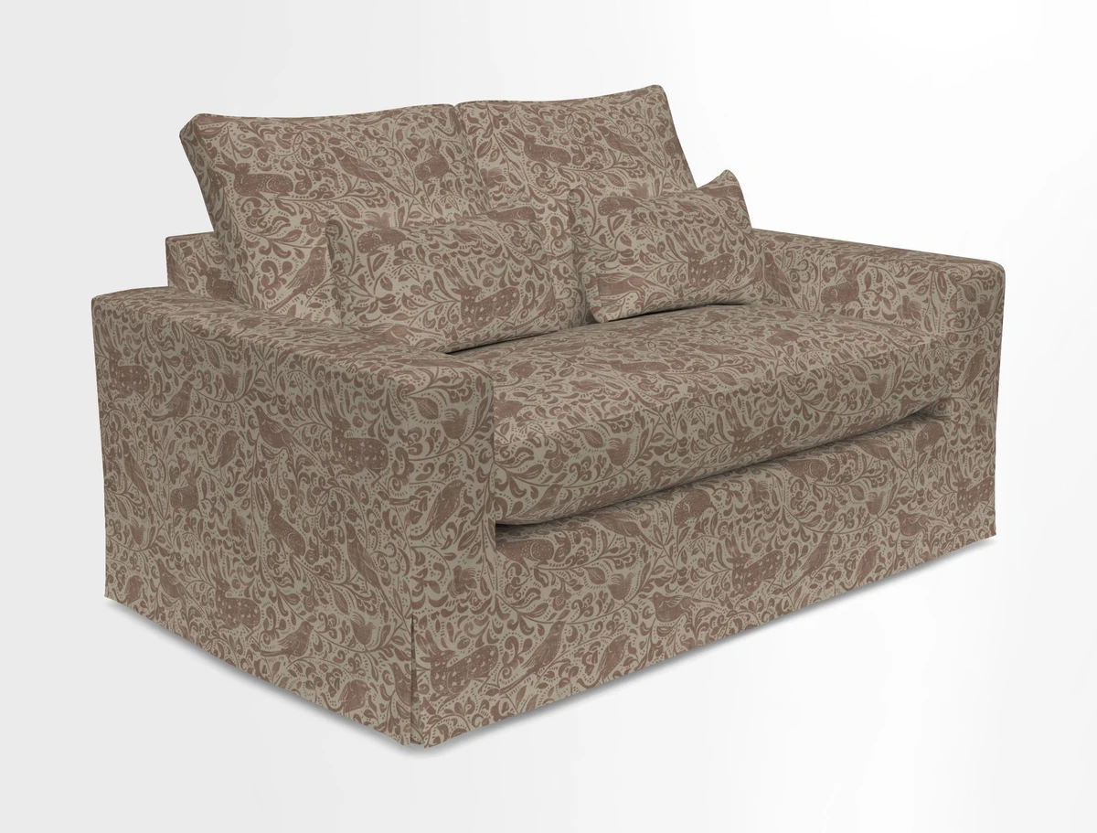 Linear 4 seater sofa in Harpers Bazaar Palette Studio Green with seat cushion in Linwood Romney Wool Forest