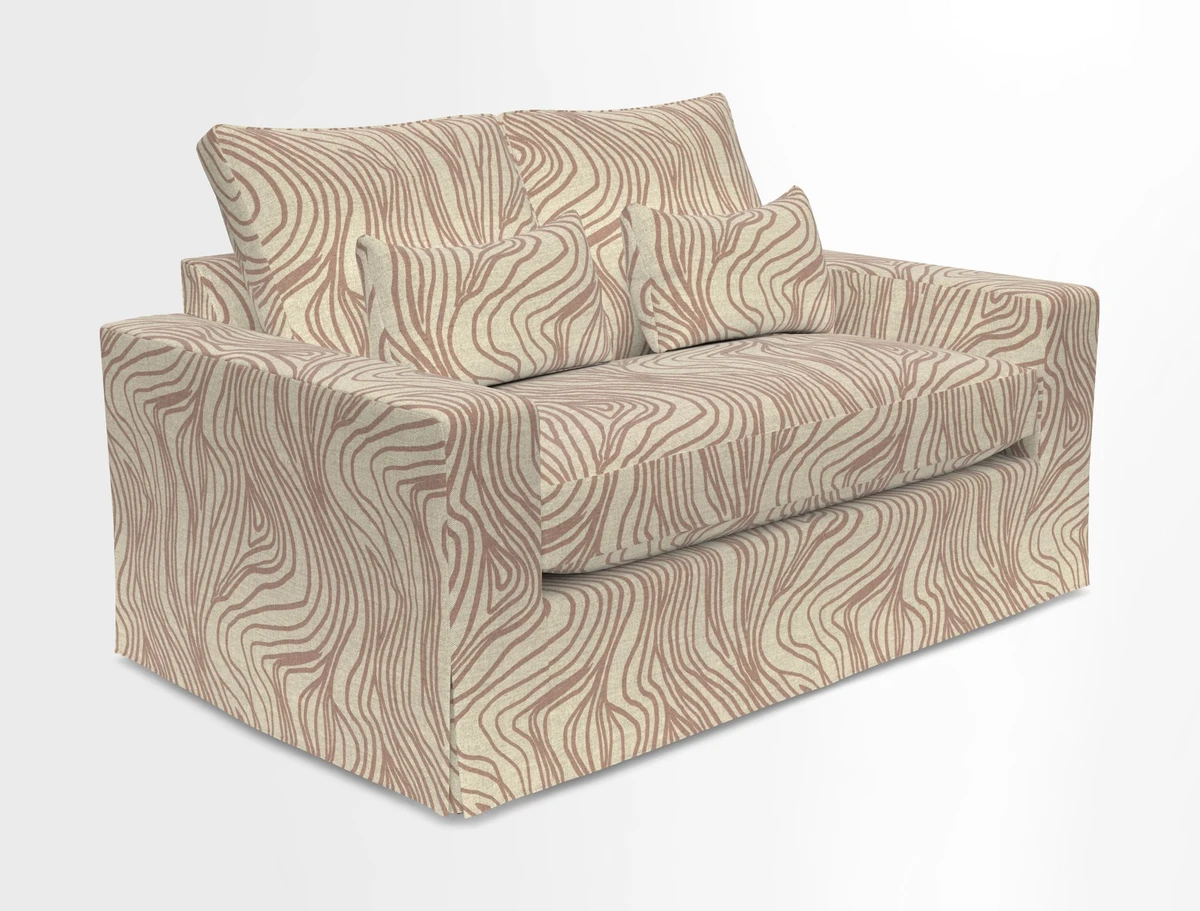 Linear 4 seater sofa in Harpers Bazaar Palette Studio Green with seat cushion in Linwood Romney Wool Forest