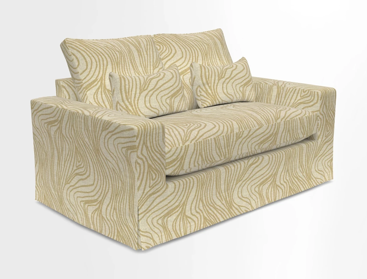 Linear 4 seater sofa in Harpers Bazaar Palette Studio Green with seat cushion in Linwood Romney Wool Forest