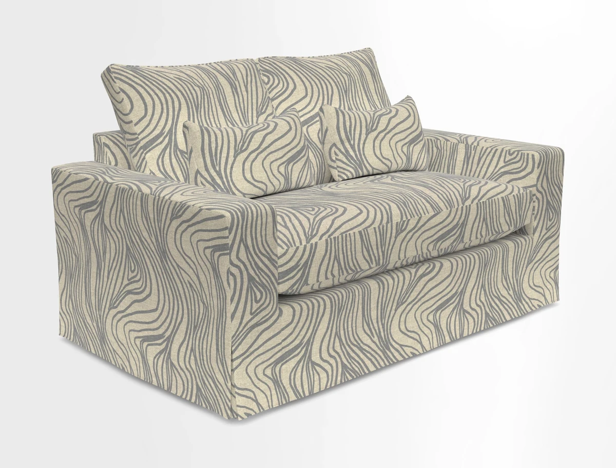 Linear 4 seater sofa in Harpers Bazaar Palette Studio Green with seat cushion in Linwood Romney Wool Forest