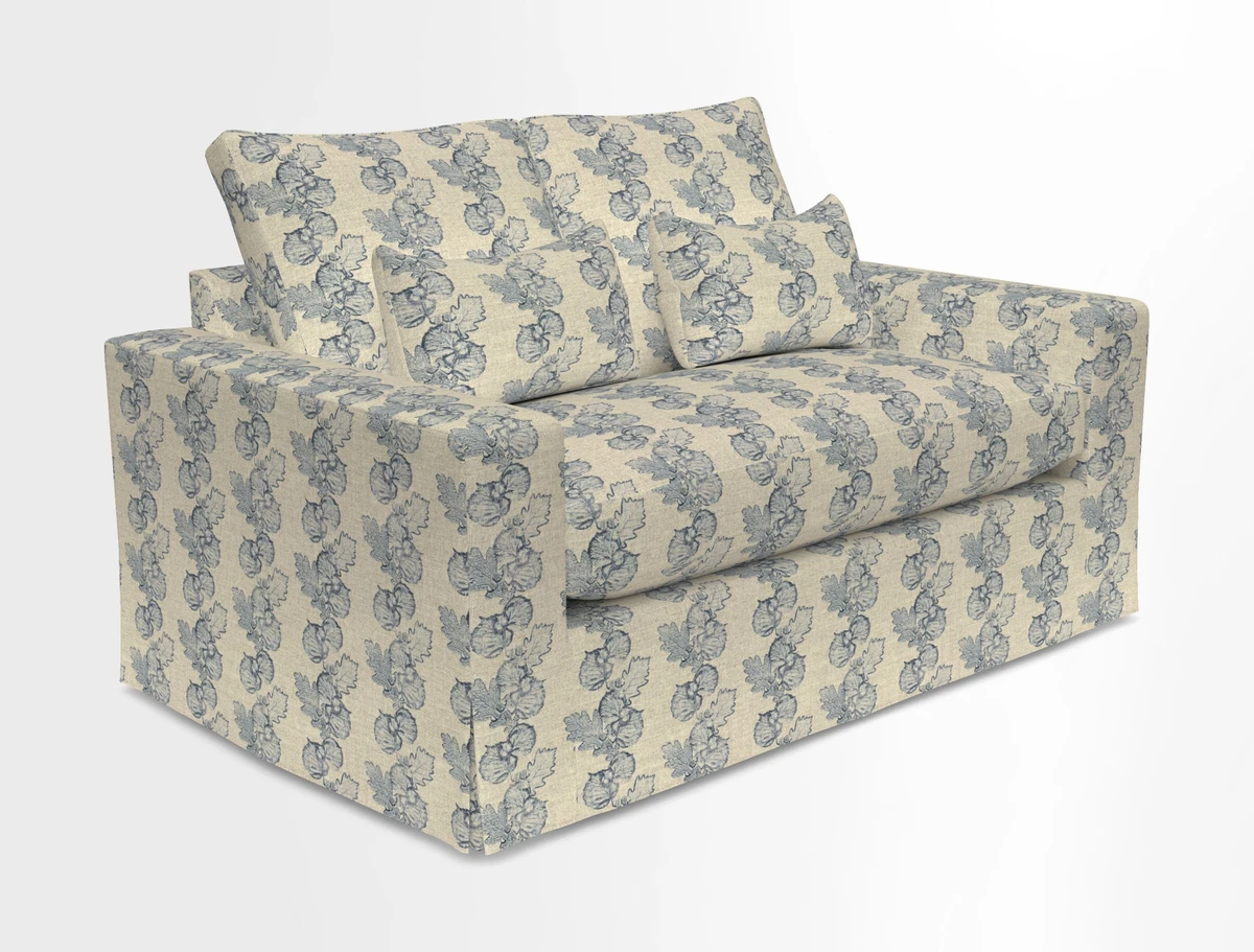 Linear 4 seater sofa in Harpers Bazaar Palette Studio Green with seat cushion in Linwood Romney Wool Forest