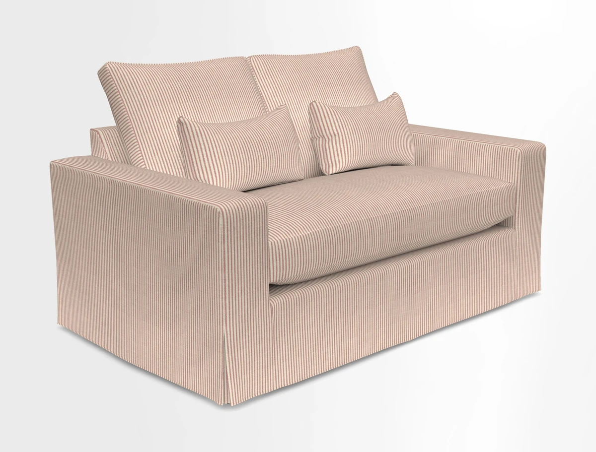 Linear 4 seater sofa in Harpers Bazaar Palette Studio Green with seat cushion in Linwood Romney Wool Forest