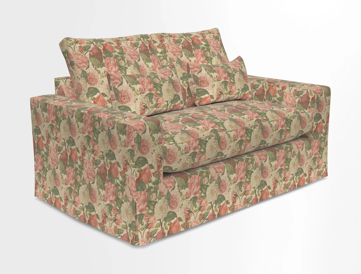 Linear 4 seater sofa in Harpers Bazaar Palette Studio Green with seat cushion in Linwood Romney Wool Forest