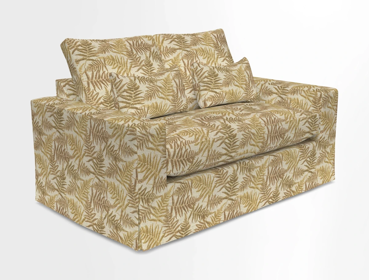 Linear 4 seater sofa in Harpers Bazaar Palette Studio Green with seat cushion in Linwood Romney Wool Forest