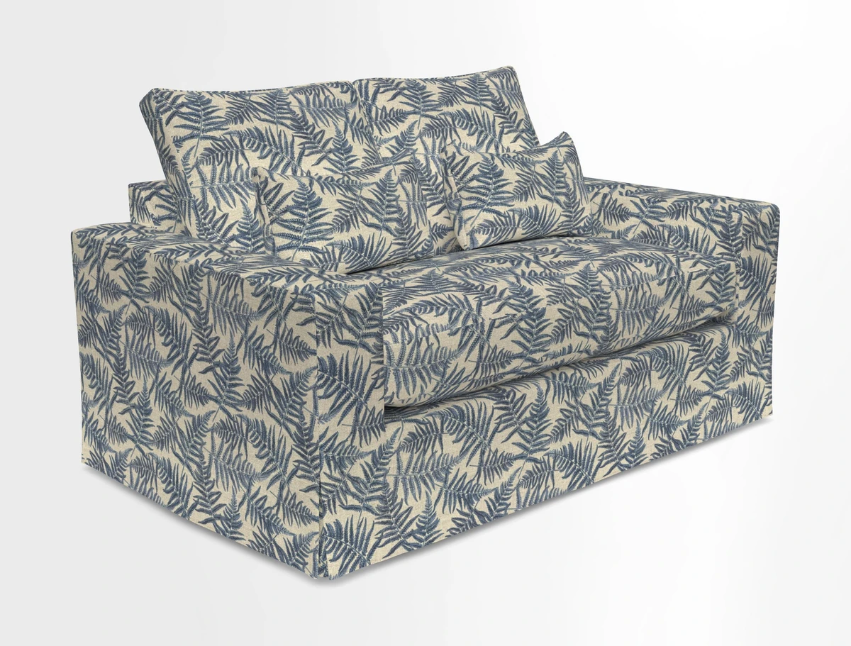 Linear 4 seater sofa in Harpers Bazaar Palette Studio Green with seat cushion in Linwood Romney Wool Forest