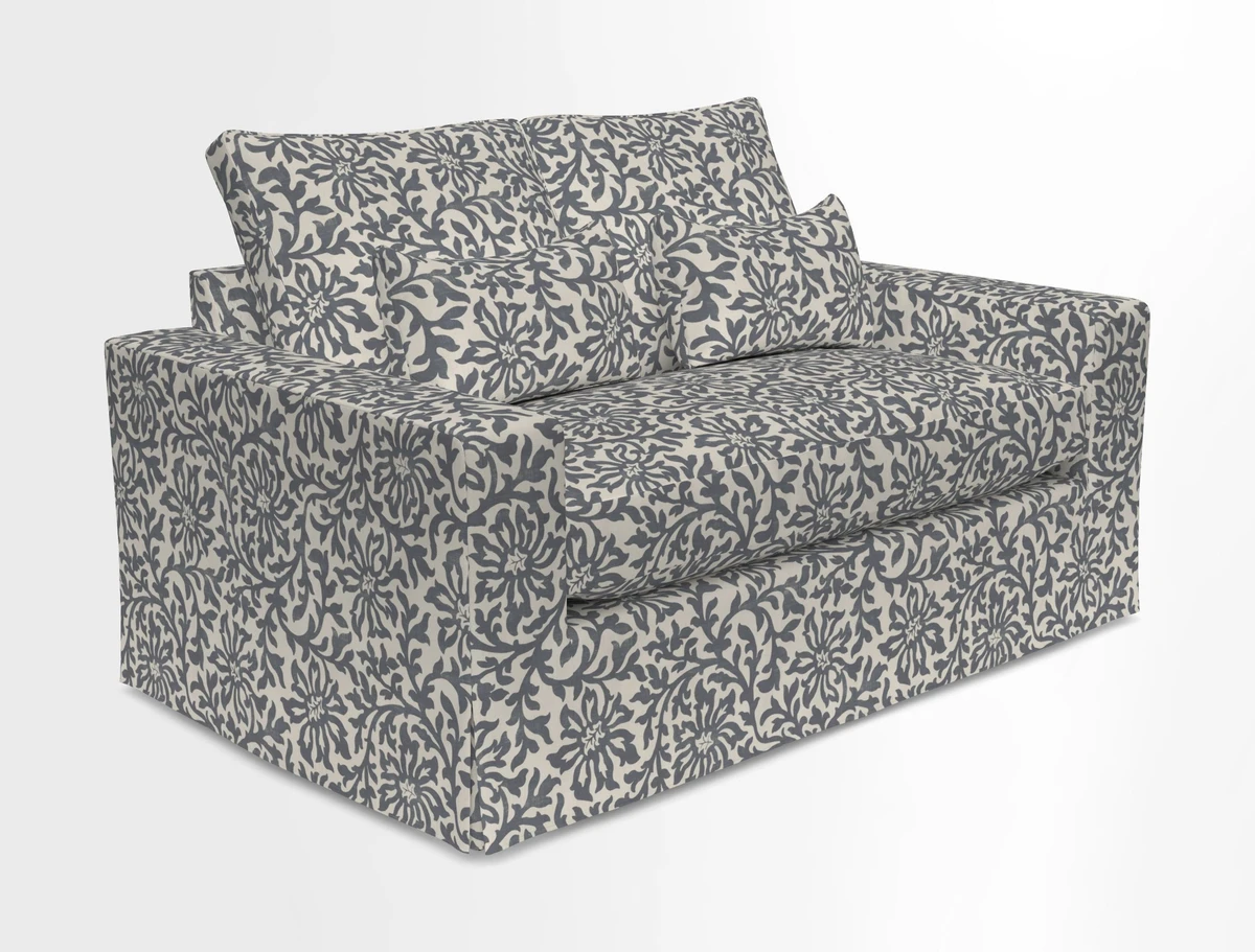Linear 4 seater sofa in Harpers Bazaar Palette Studio Green with seat cushion in Linwood Romney Wool Forest