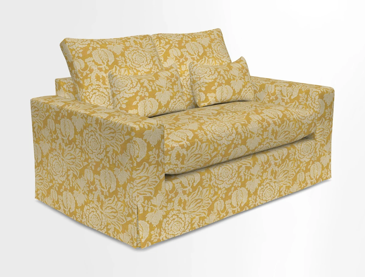 Linear 4 seater sofa in Harpers Bazaar Palette Studio Green with seat cushion in Linwood Romney Wool Forest