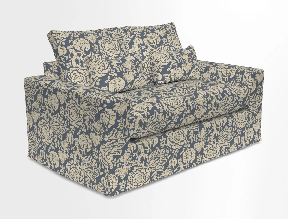 Linear 4 seater sofa in Harpers Bazaar Palette Studio Green with seat cushion in Linwood Romney Wool Forest