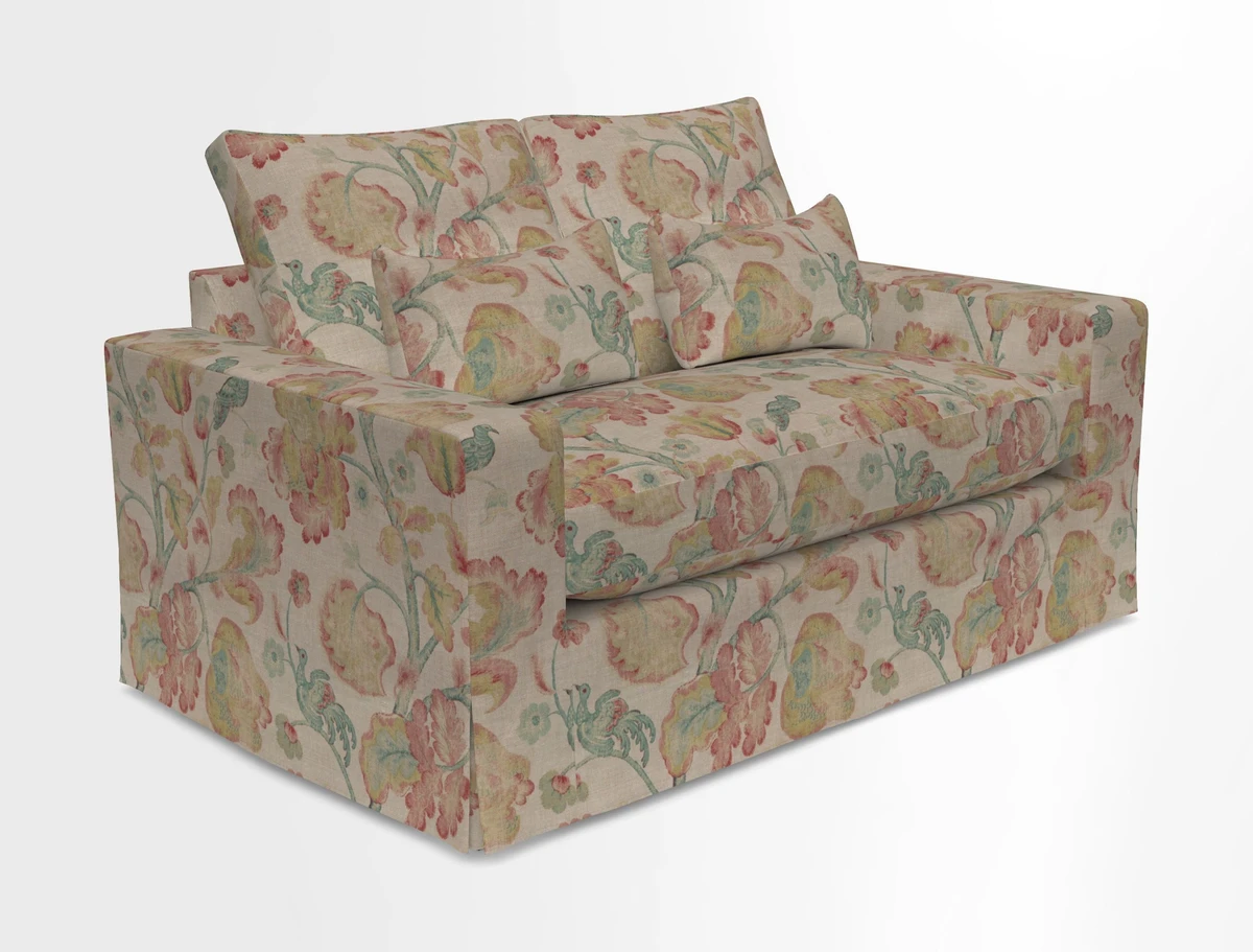 Linear 4 seater sofa in Harpers Bazaar Palette Studio Green with seat cushion in Linwood Romney Wool Forest