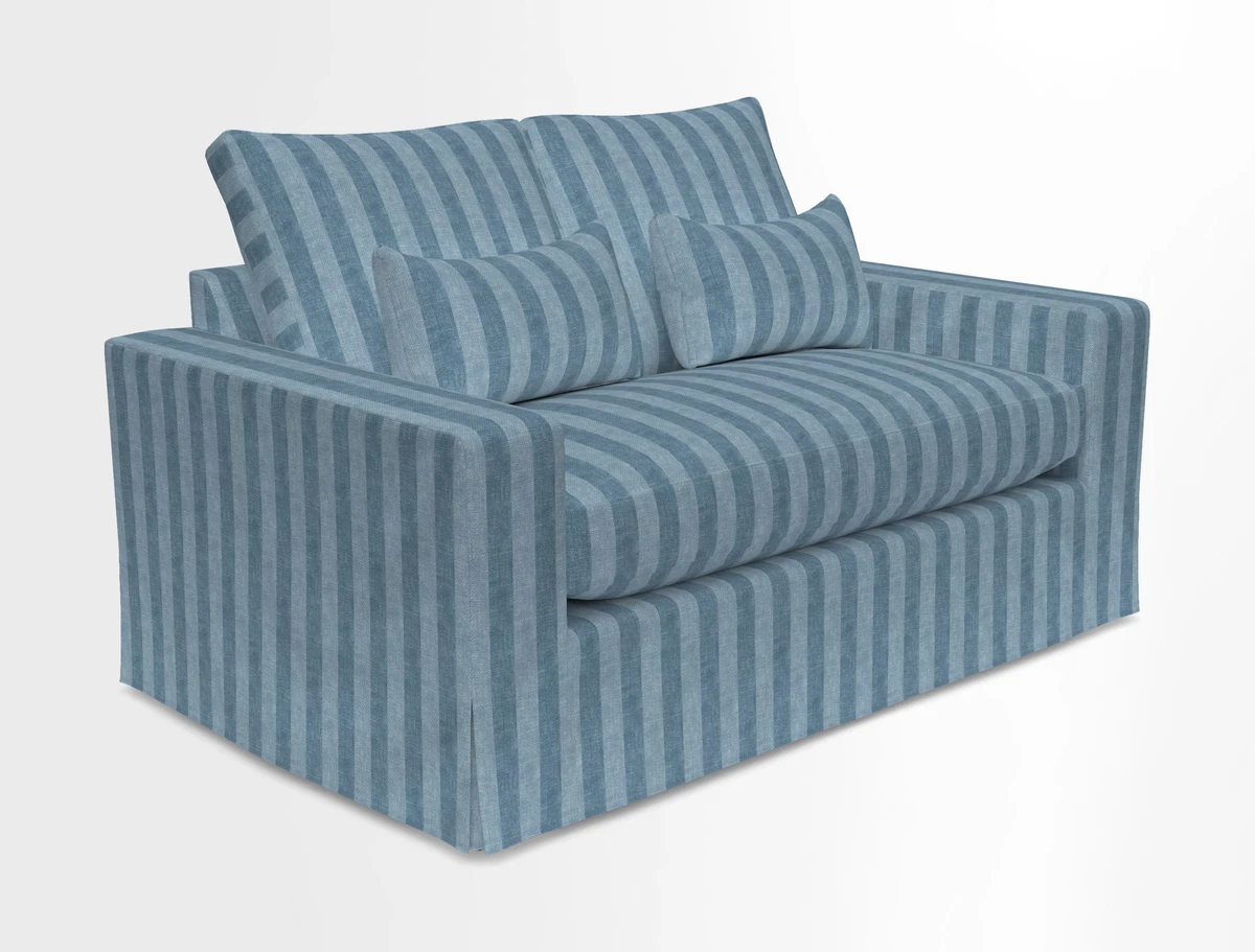Linear 4 seater sofa in Harpers Bazaar Palette Studio Green with seat cushion in Linwood Romney Wool Forest