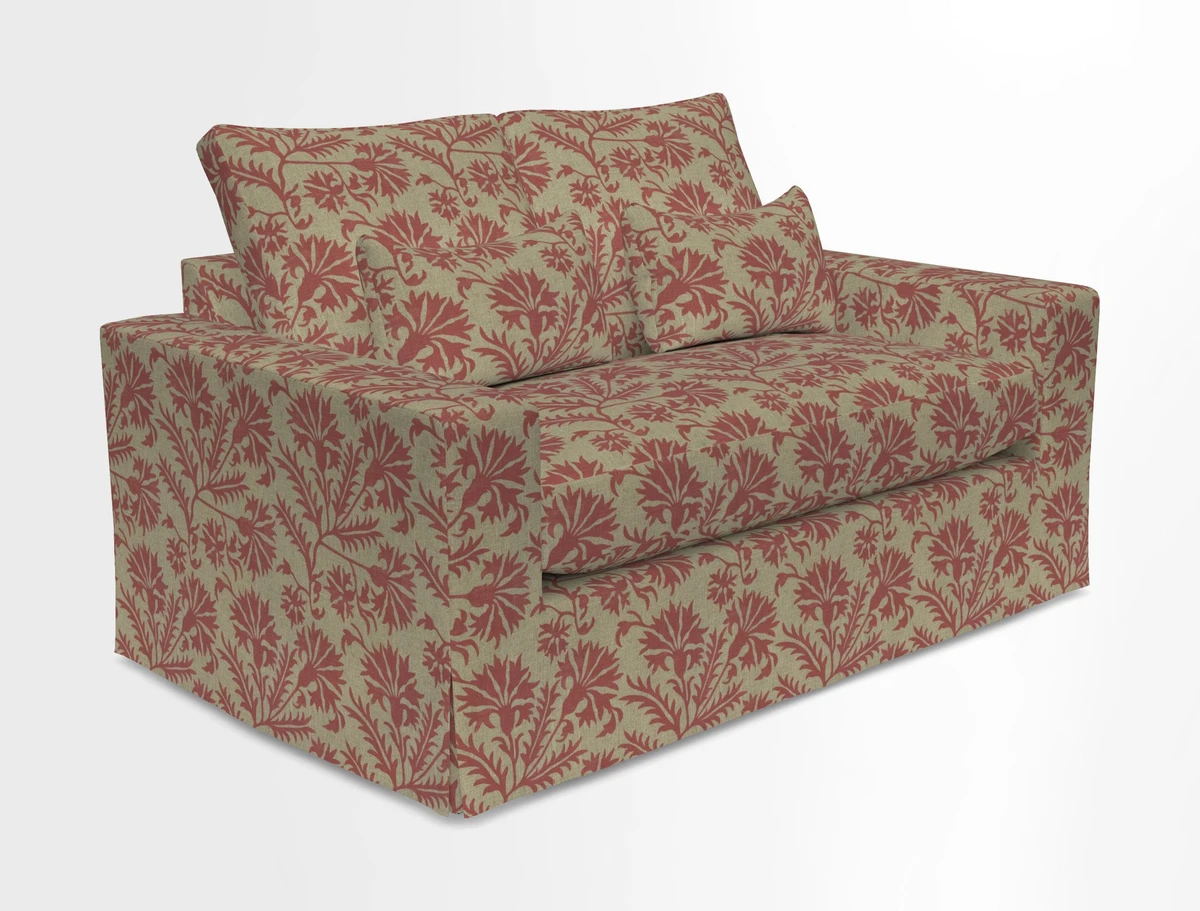 Linear 4 seater sofa in Harpers Bazaar Palette Studio Green with seat cushion in Linwood Romney Wool Forest