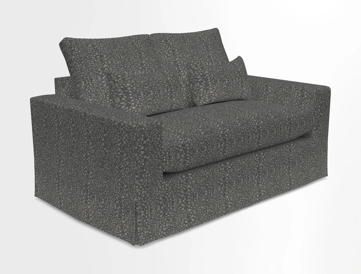 Linear 4 seater sofa in Harpers Bazaar Palette Studio Green with seat cushion in Linwood Romney Wool Forest