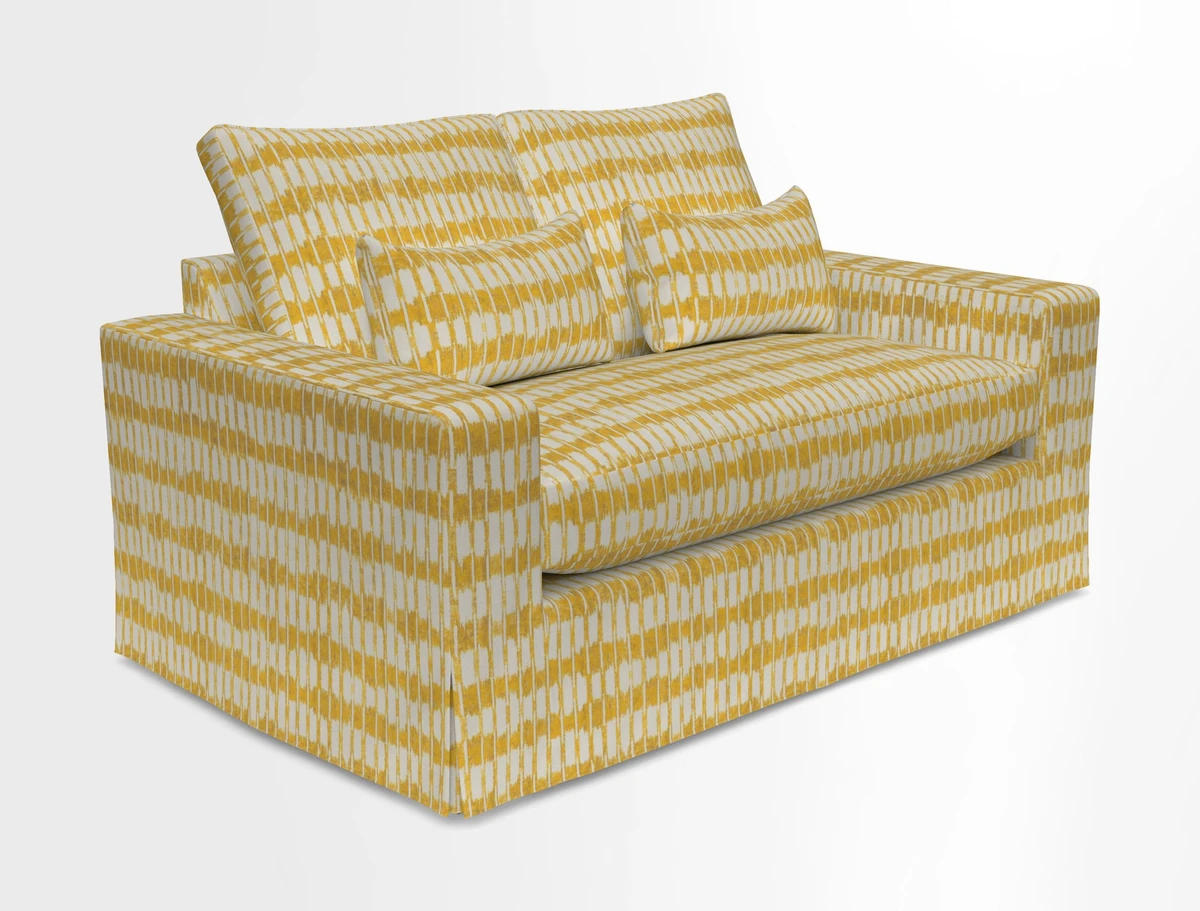 Linear 4 seater sofa in Harpers Bazaar Palette Studio Green with seat cushion in Linwood Romney Wool Forest