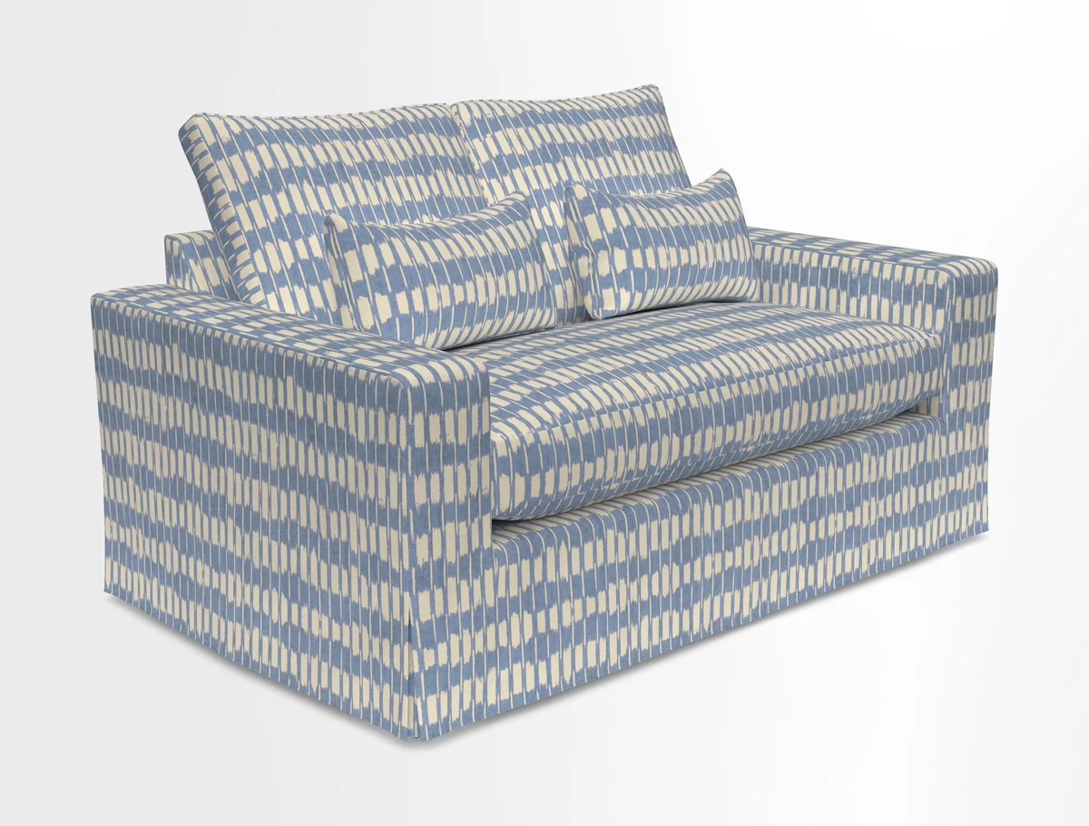 Linear 4 seater sofa in Harpers Bazaar Palette Studio Green with seat cushion in Linwood Romney Wool Forest