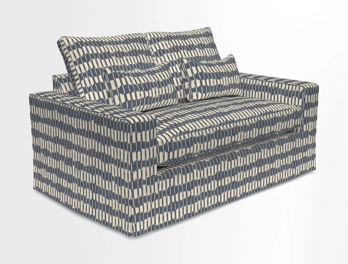 Linear 4 seater sofa in Harpers Bazaar Palette Studio Green with seat cushion in Linwood Romney Wool Forest
