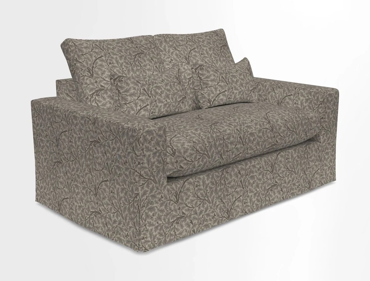 Linear 4 seater sofa in Harpers Bazaar Palette Studio Green with seat cushion in Linwood Romney Wool Forest
