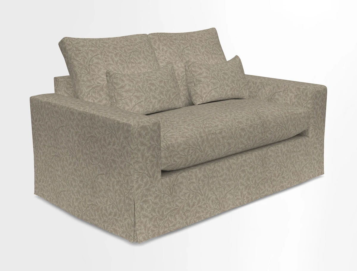 Linear 4 seater sofa in Harpers Bazaar Palette Studio Green with seat cushion in Linwood Romney Wool Forest