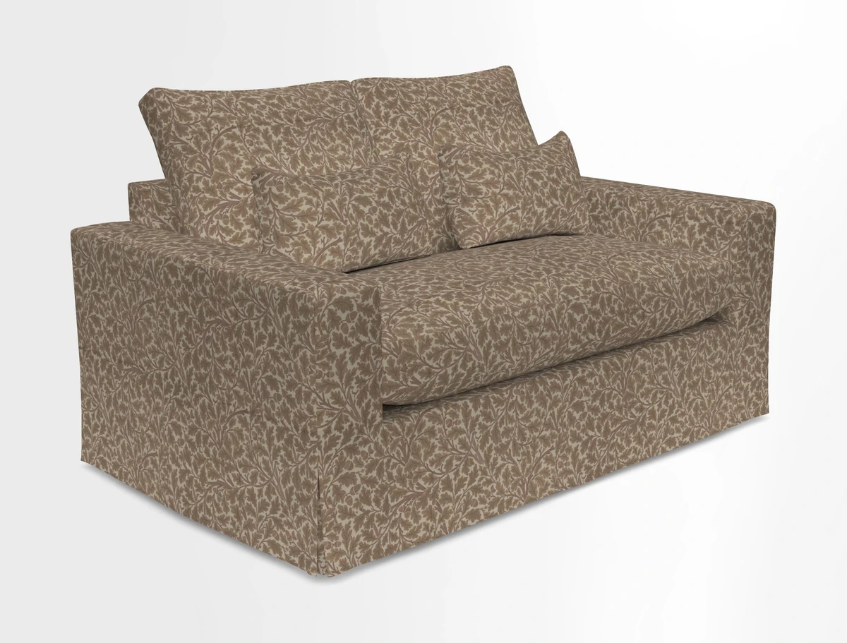 Linear 4 seater sofa in Harpers Bazaar Palette Studio Green with seat cushion in Linwood Romney Wool Forest