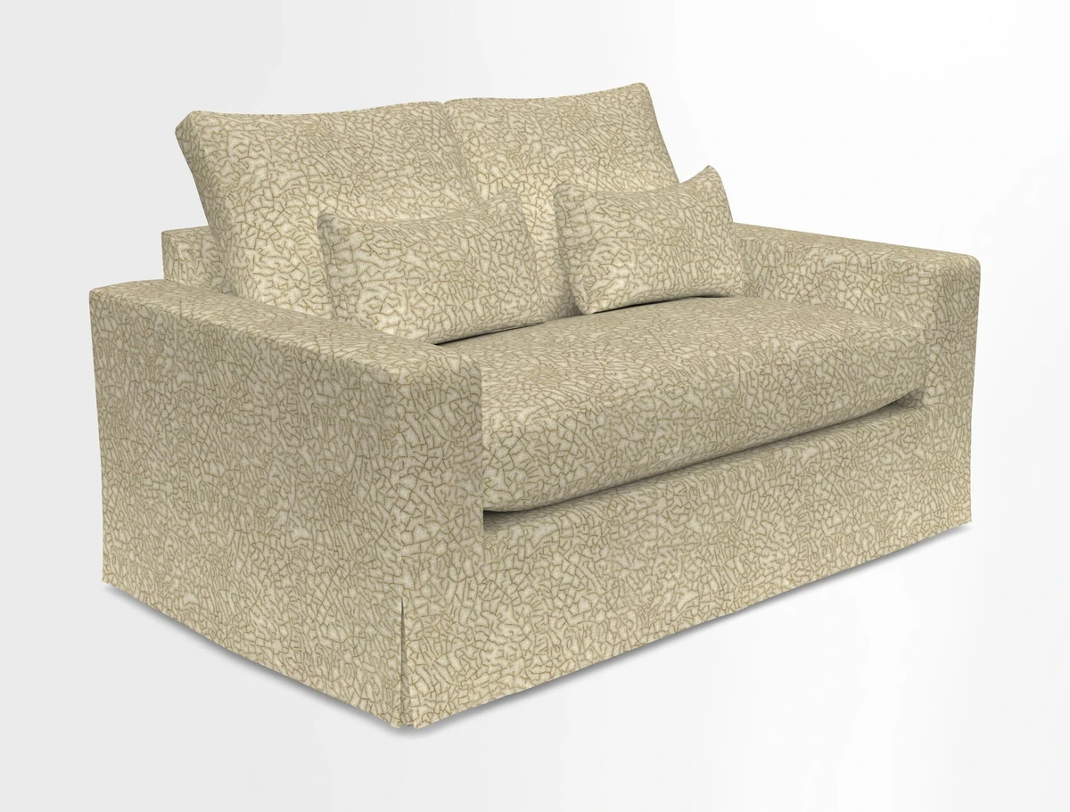 Linear 4 seater sofa in Harpers Bazaar Palette Studio Green with seat cushion in Linwood Romney Wool Forest