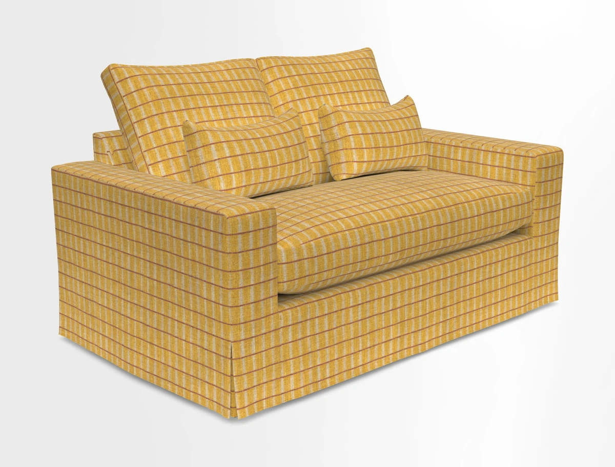 Linear 4 seater sofa in Harpers Bazaar Palette Studio Green with seat cushion in Linwood Romney Wool Forest