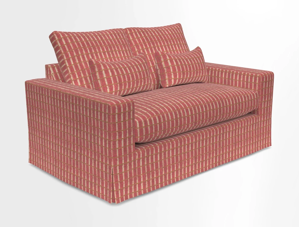 Linear 4 seater sofa in Harpers Bazaar Palette Studio Green with seat cushion in Linwood Romney Wool Forest
