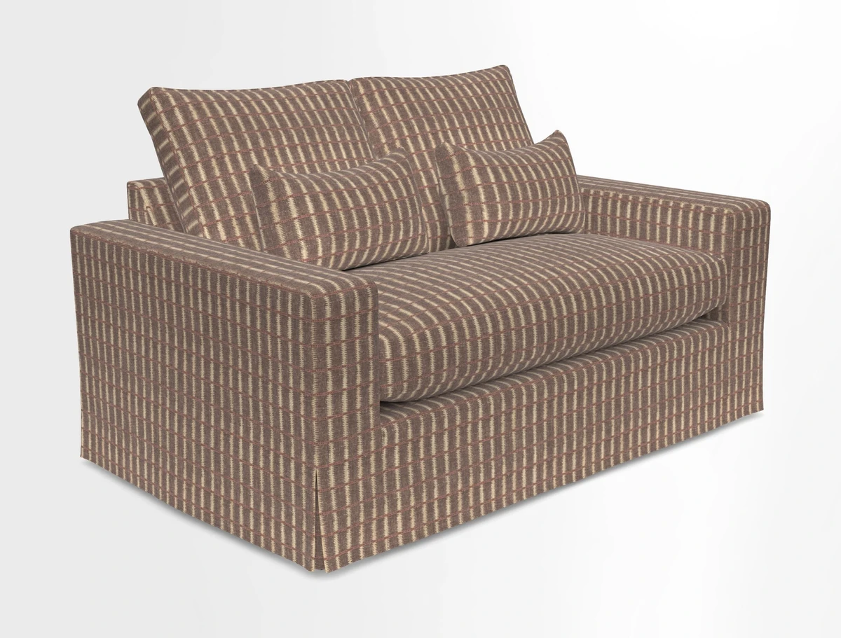 Linear 4 seater sofa in Harpers Bazaar Palette Studio Green with seat cushion in Linwood Romney Wool Forest