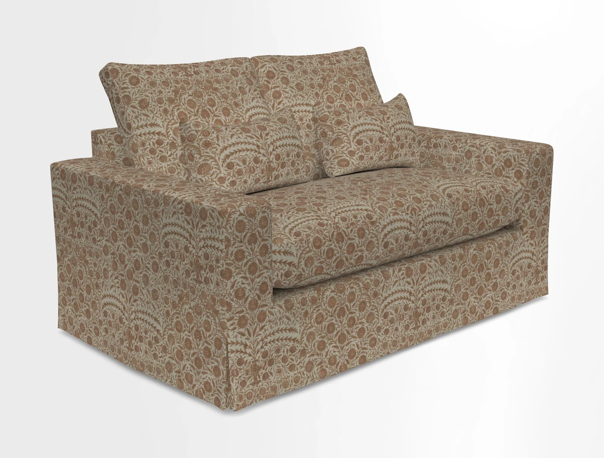 Linear 4 seater sofa in Harpers Bazaar Palette Studio Green with seat cushion in Linwood Romney Wool Forest