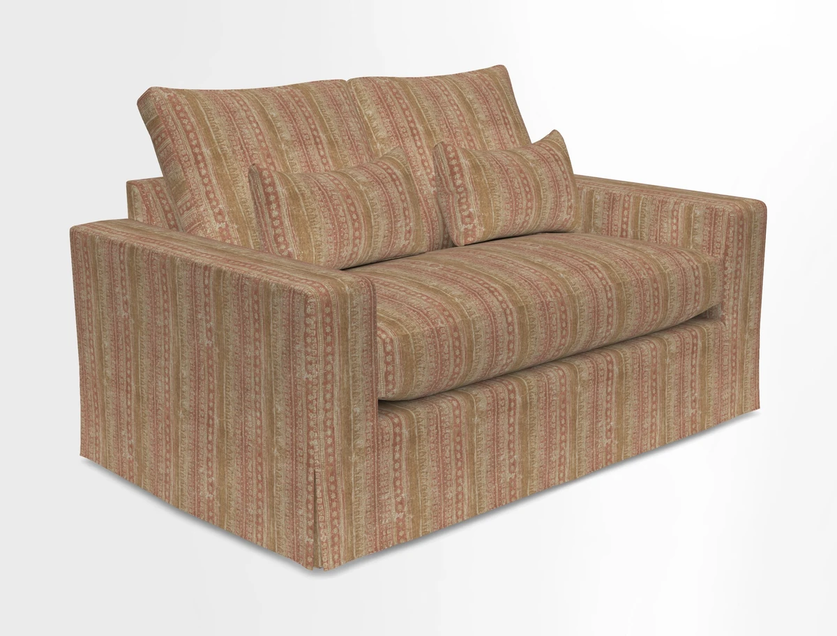 Linear 4 seater sofa in Harpers Bazaar Palette Studio Green with seat cushion in Linwood Romney Wool Forest