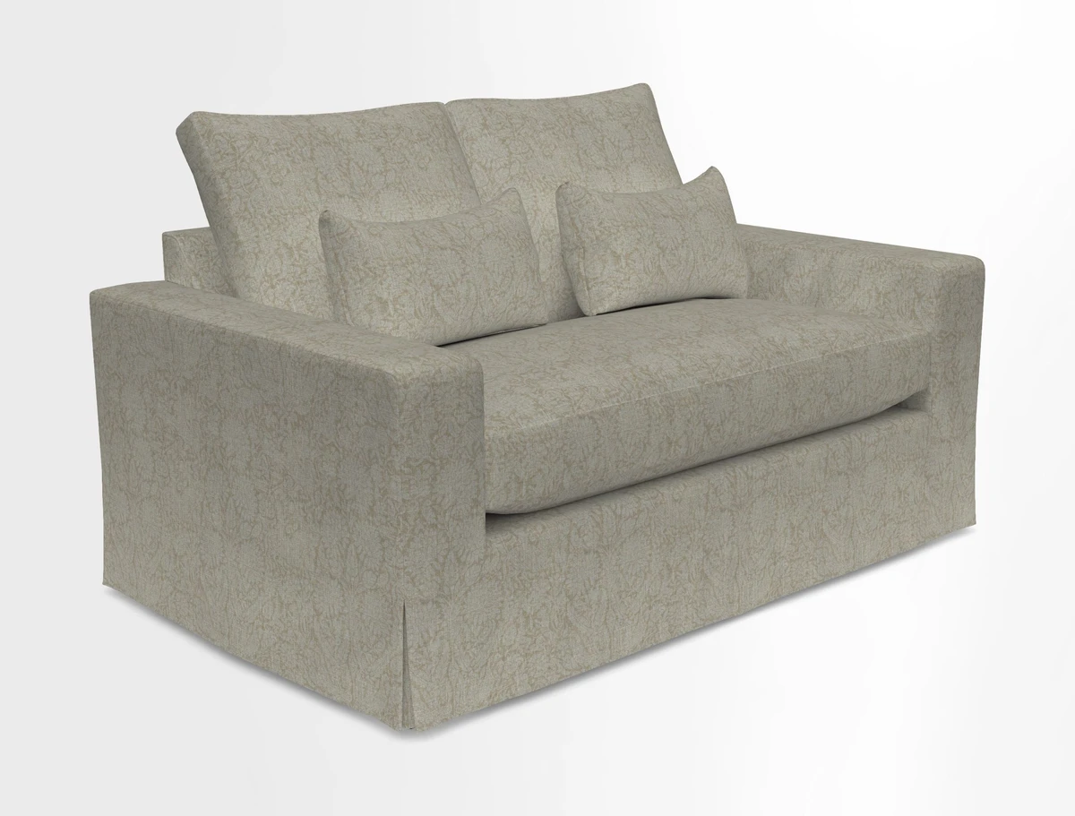 Linear 4 seater sofa in Harpers Bazaar Palette Studio Green with seat cushion in Linwood Romney Wool Forest