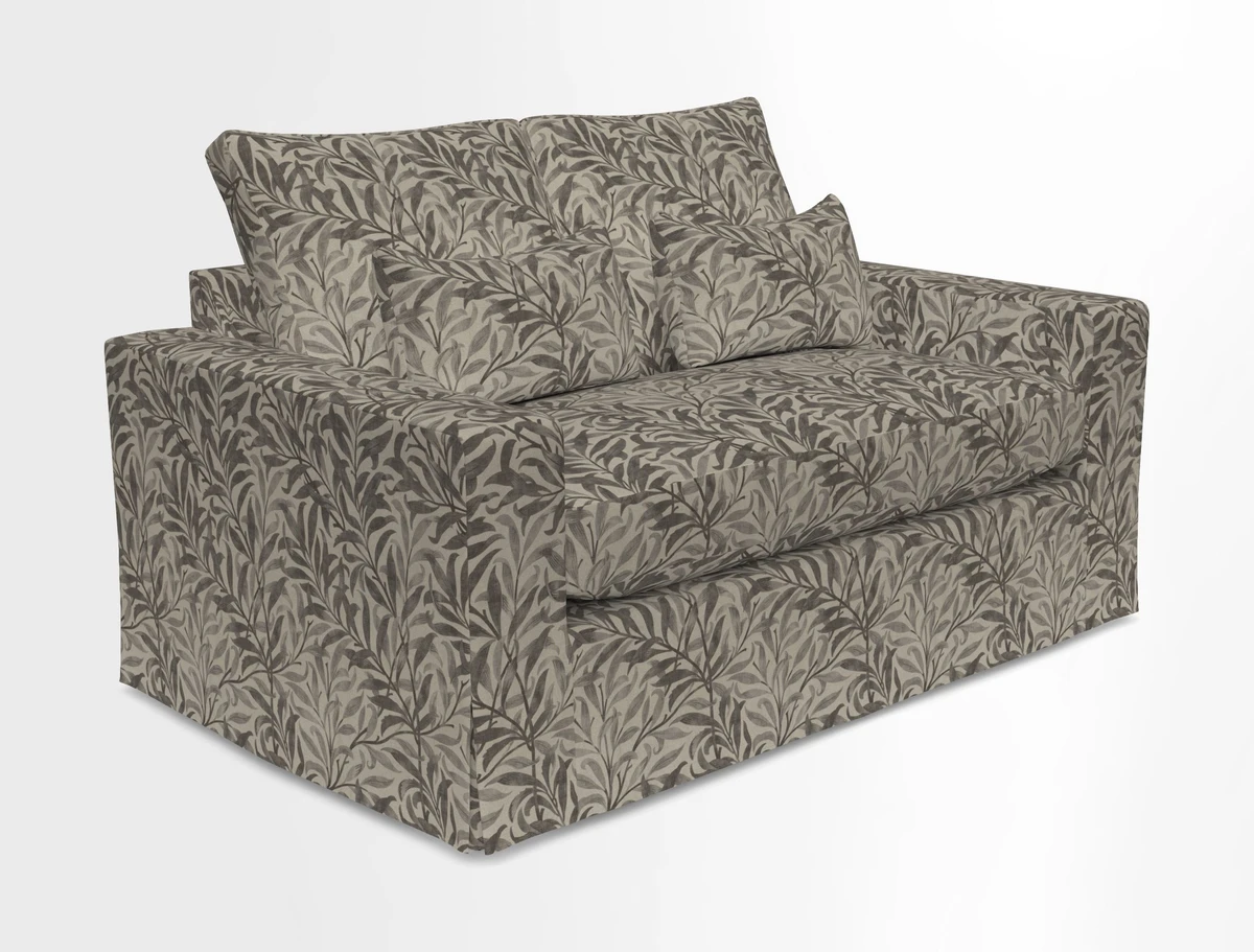 Linear 4 seater sofa in Harpers Bazaar Palette Studio Green with seat cushion in Linwood Romney Wool Forest