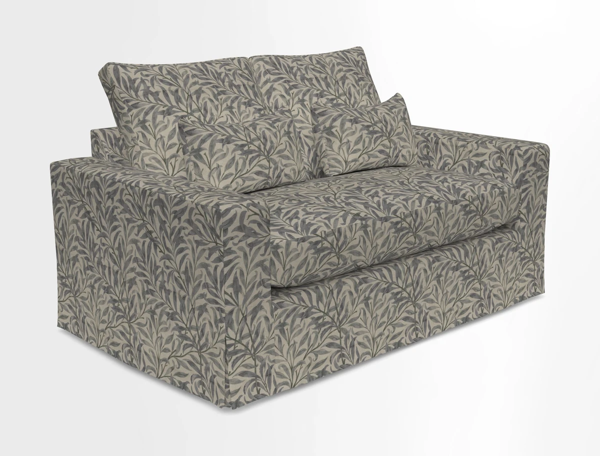 Linear 4 seater sofa in Harpers Bazaar Palette Studio Green with seat cushion in Linwood Romney Wool Forest