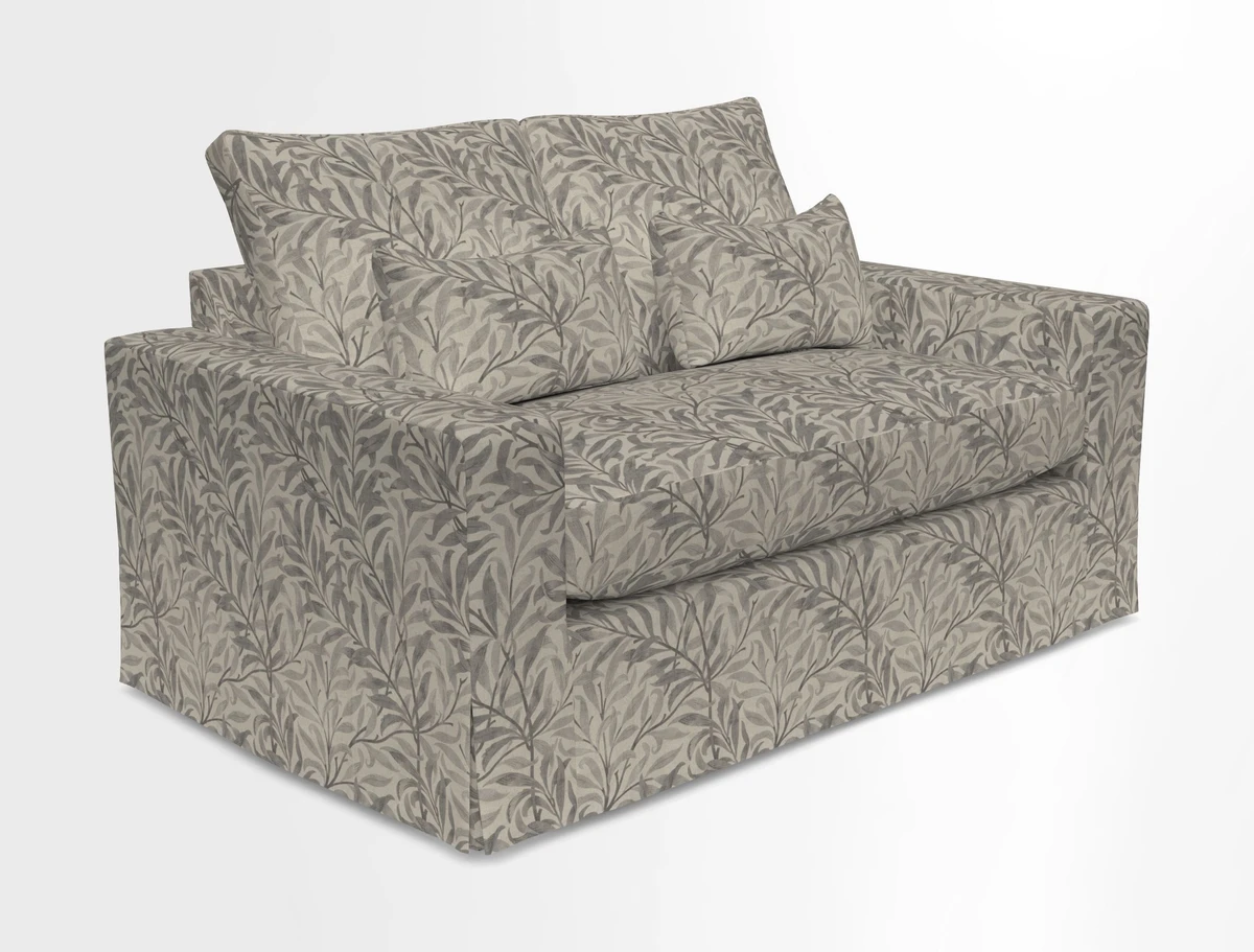 Linear 4 seater sofa in Harpers Bazaar Palette Studio Green with seat cushion in Linwood Romney Wool Forest