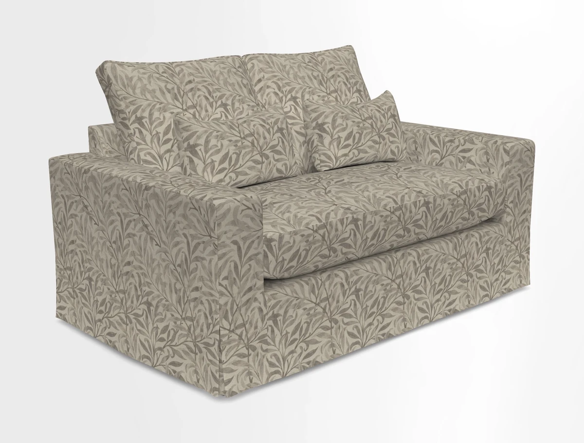 Linear 4 seater sofa in Harpers Bazaar Palette Studio Green with seat cushion in Linwood Romney Wool Forest