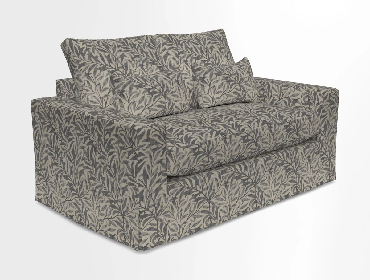Linear 4 seater sofa in Harpers Bazaar Palette Studio Green with seat cushion in Linwood Romney Wool Forest
