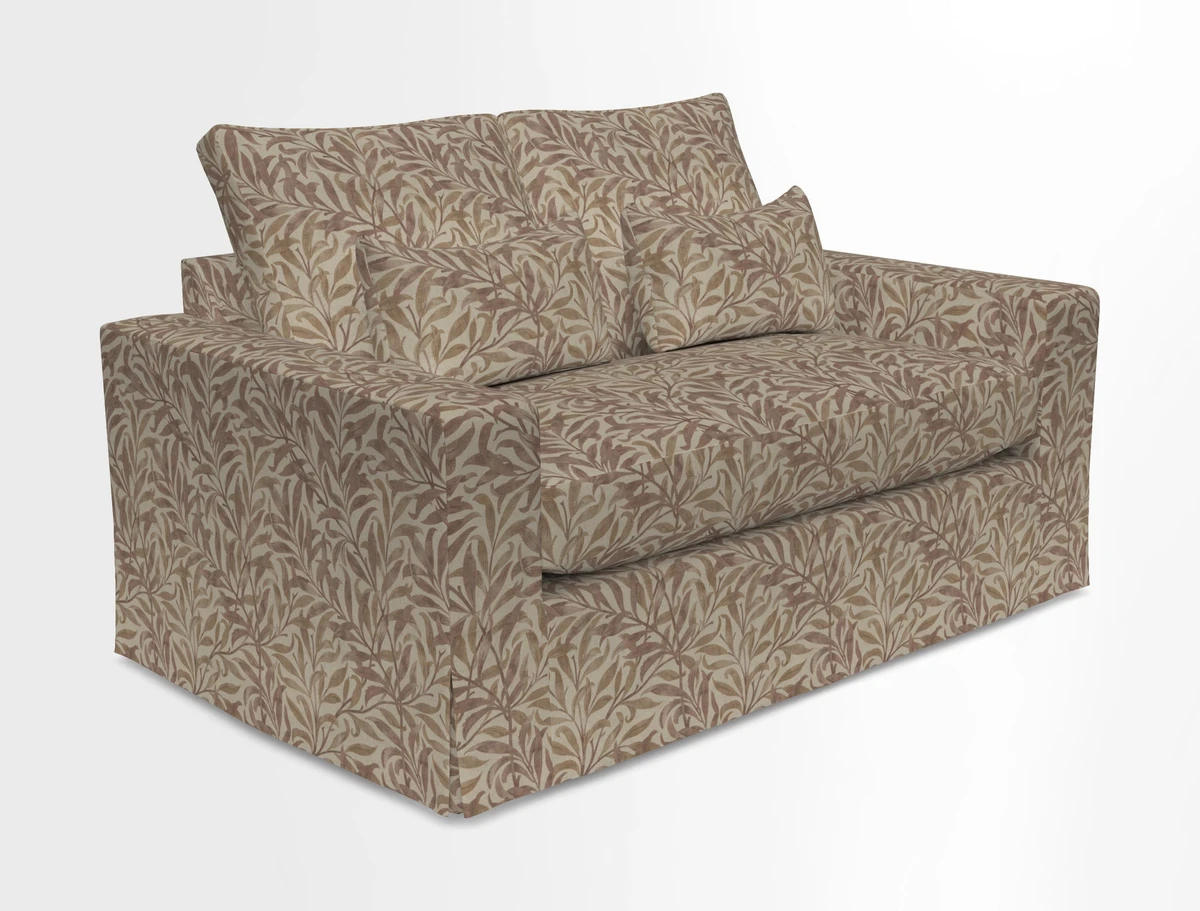 Linear 4 seater sofa in Harpers Bazaar Palette Studio Green with seat cushion in Linwood Romney Wool Forest